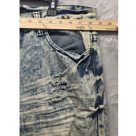 Road Narrows Jeans Pants NYC Distressed Slim Smoke White Wash Relaxed Jeans - Picture 5 of 10